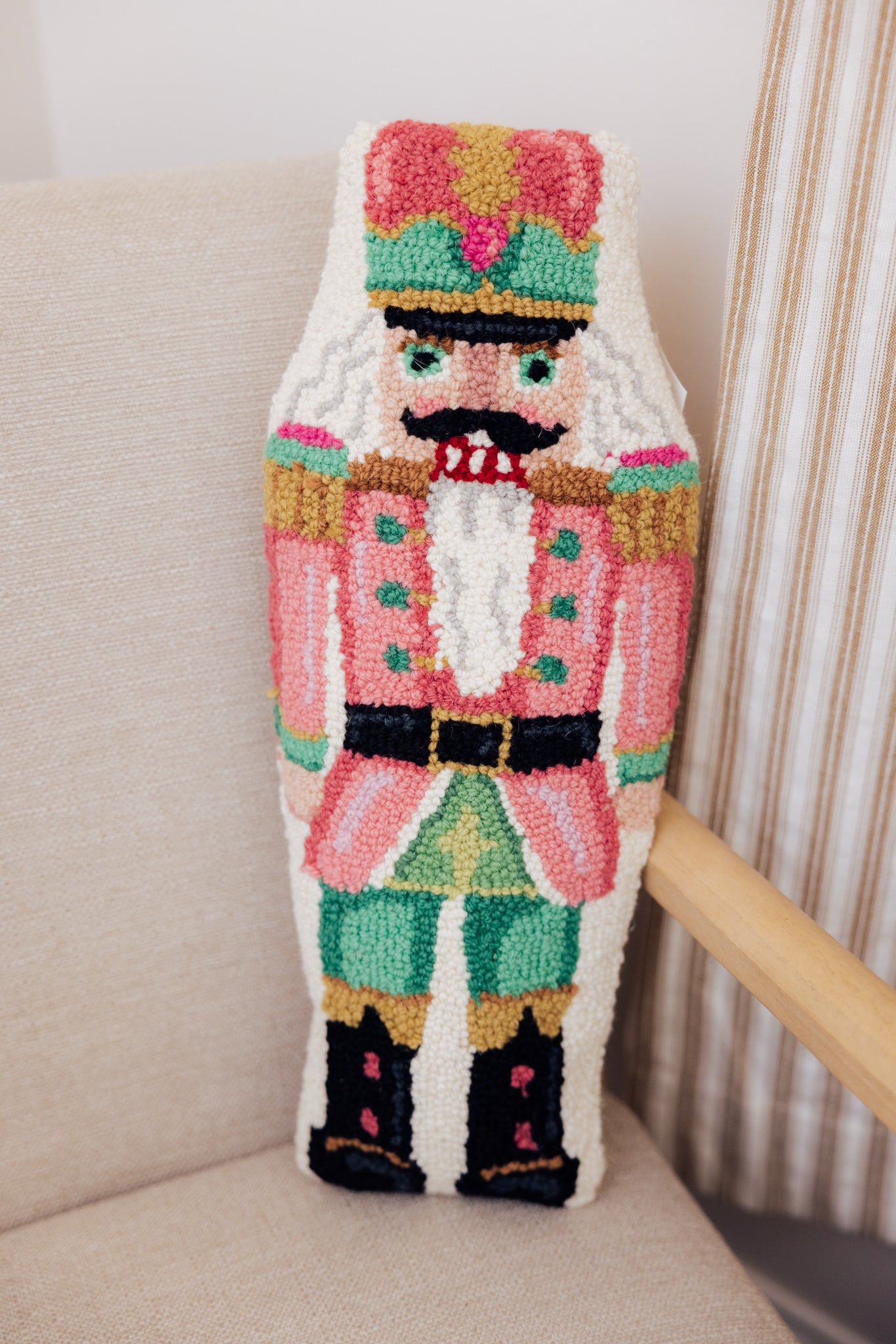 Shaped Pink Nutcracker Hook Pillow